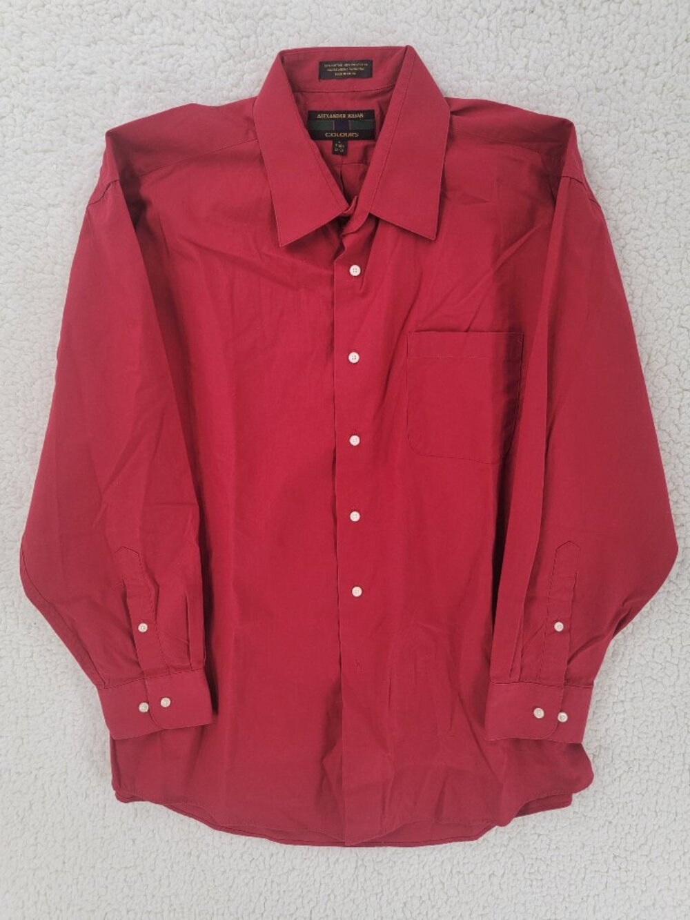 Colours Alexander Julian Men's Dress Shirt Large 16-16.5 32/33 Maroon Red L/S
